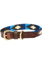 2022 Weatherbeeta Polo Leather Dog Collar 1001699038 - Brown / Blue